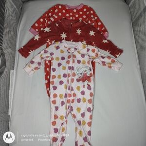 Kids One Piece Pajamas - Red and Pink